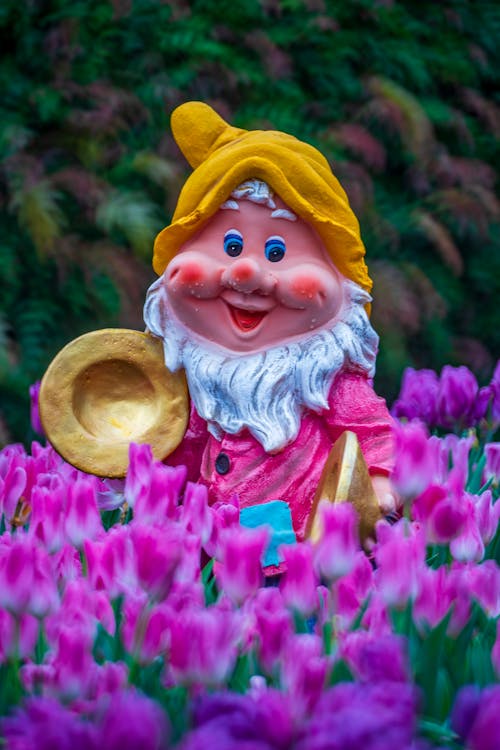 Free A Dwarf Figurine in the Garden Stock Photo