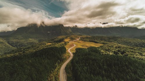 An Aerial Shot of a Highway in the Countryside