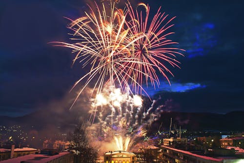 Fireworks Over a City