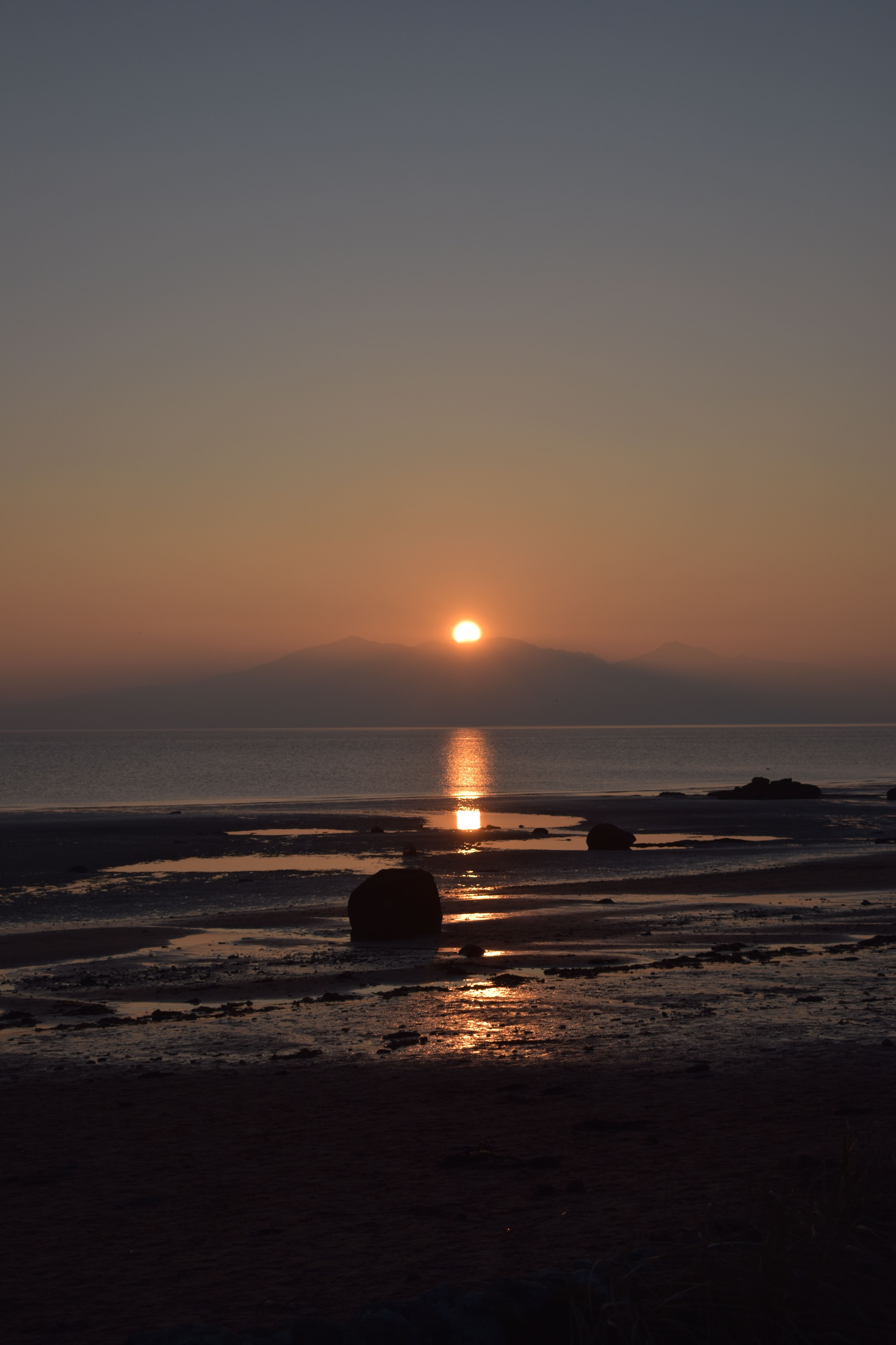 Silhouette of Rocks on Beach during Sunset · Free Stock Photo