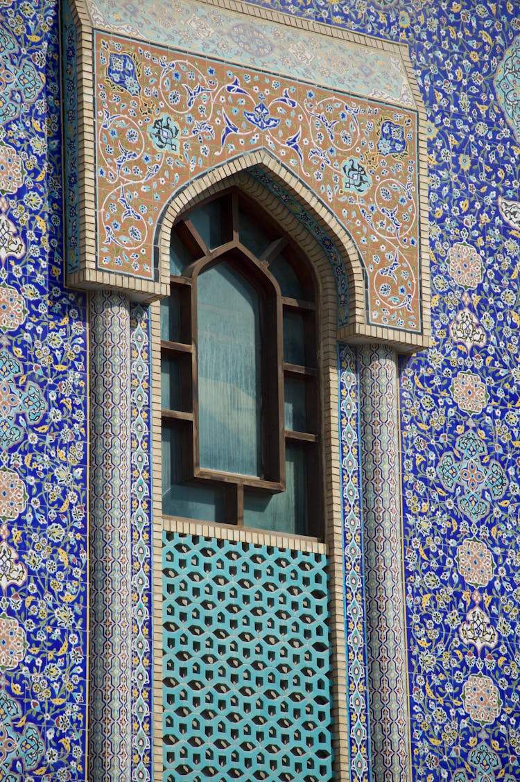 Wall Of A Mosque With Floral Design