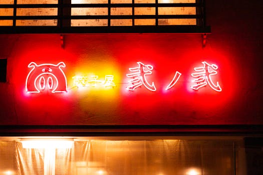 Bright neon sign with hanzi characters glowing in vivid colors during nighttime.