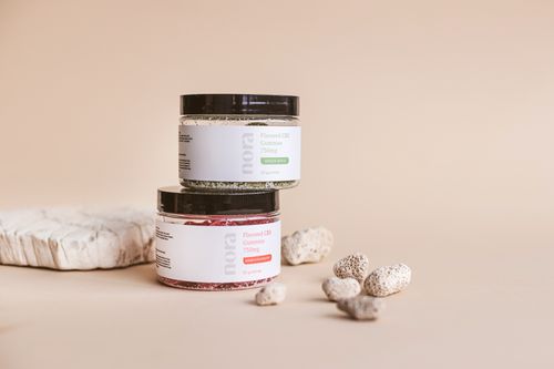 Free Elegant still life showcasing CBD gummies in a minimal studio setting. Stock Photo