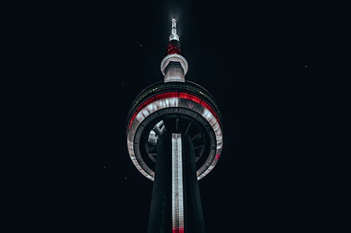 Free Black and Red Tower during Night Time Stock Photo
