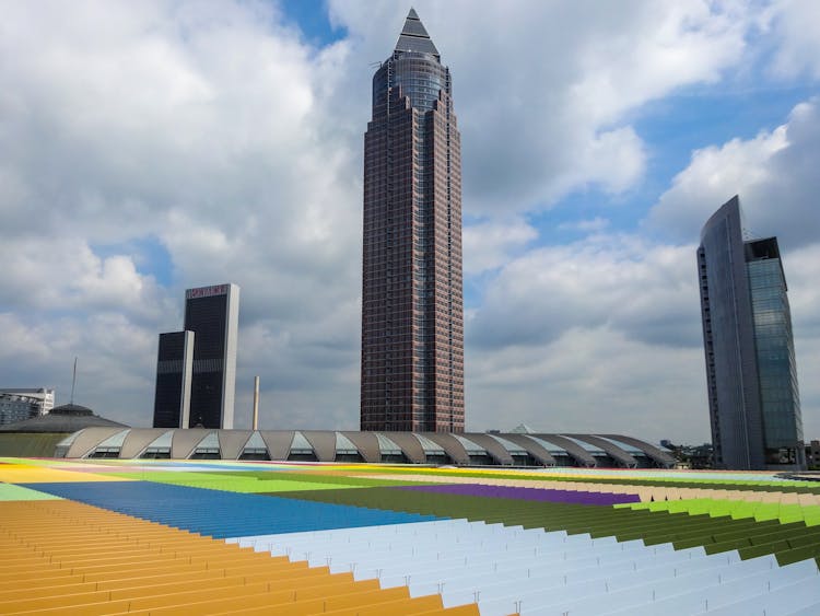 The Messe Turm Building Tower In Frankfurt Germany