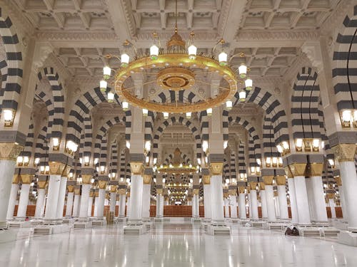 Interior of Prophets Mosque in Medina