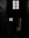 Shabby dark building with wooden walls