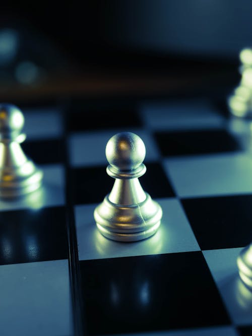 Free Pawn Chess Pieces on Board Stock Photo