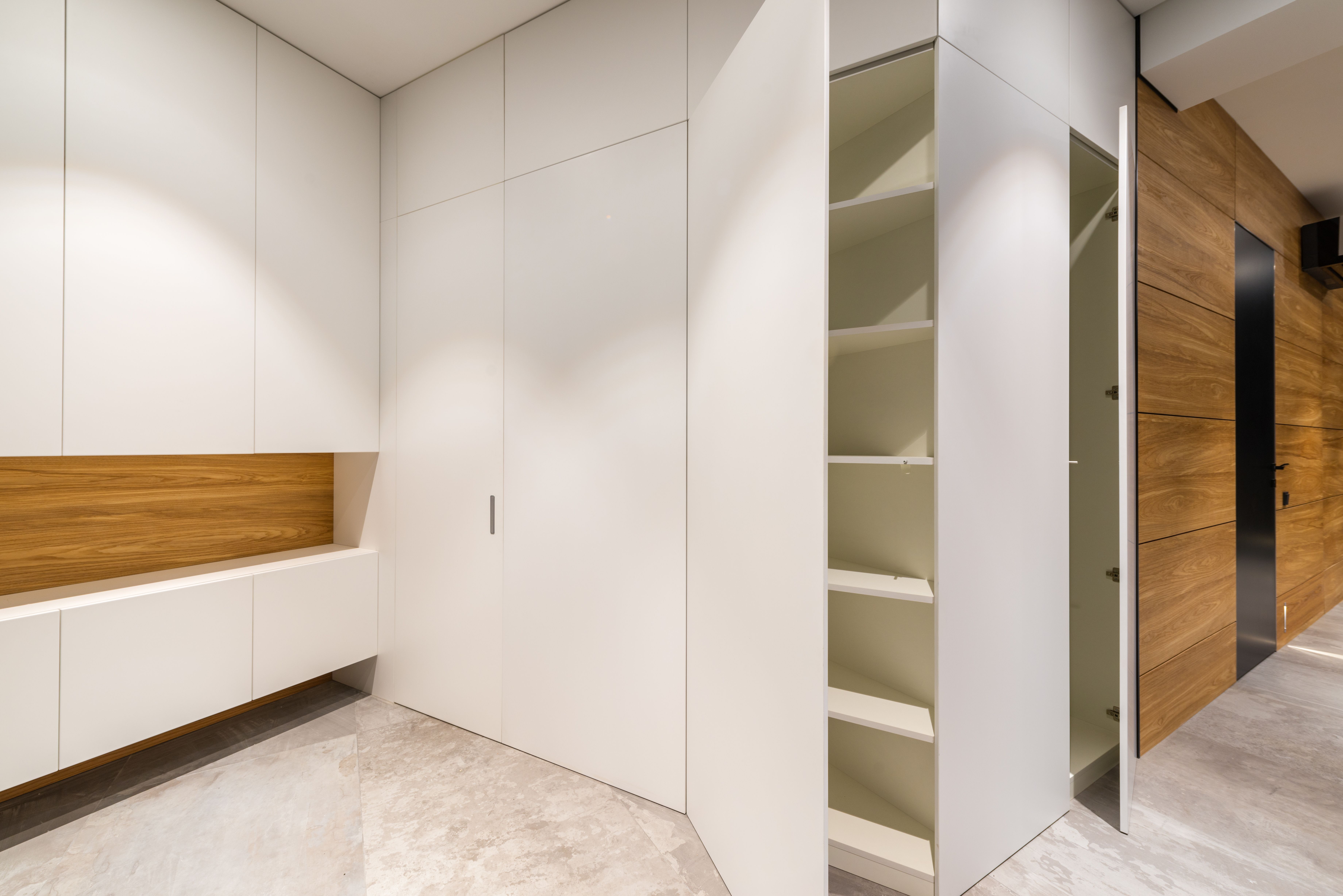 Modern hallway interior with doors and closet at home · Free Stock Photo