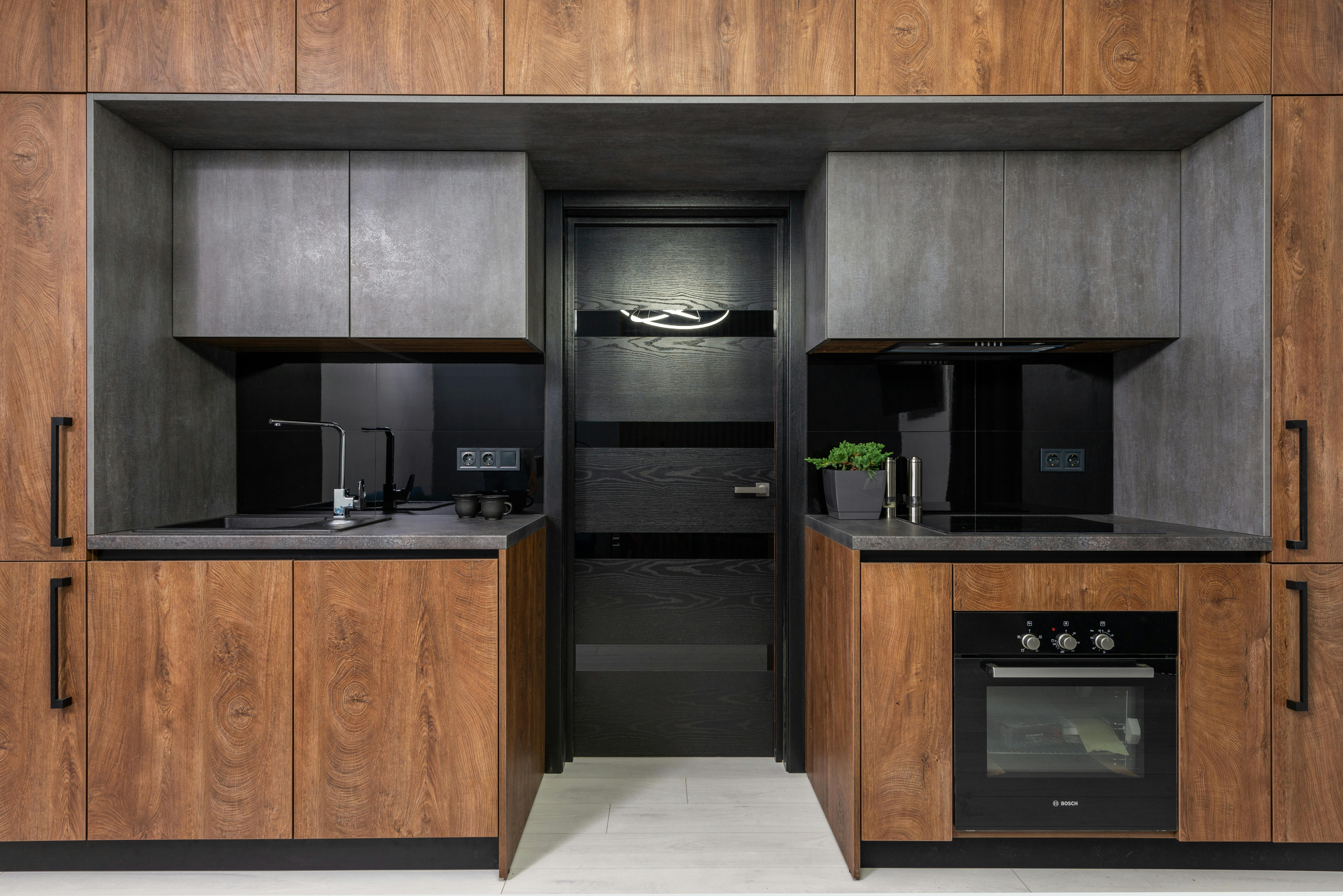 Warm Modern Wood and Grey Kitchen