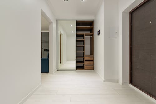 Modern hall interior with closet in house