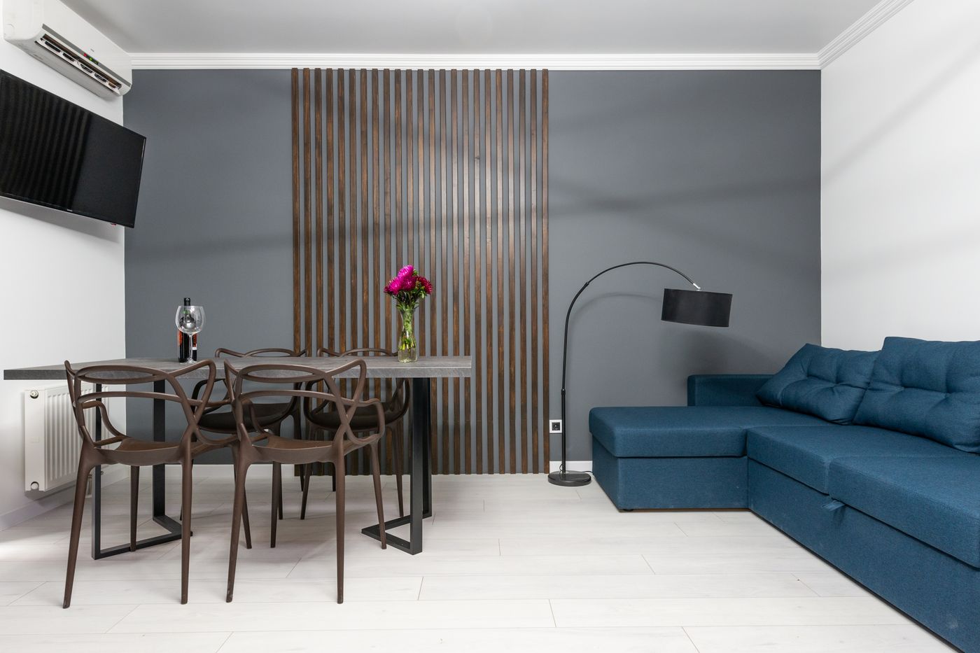 Dining area connected with modern home interior