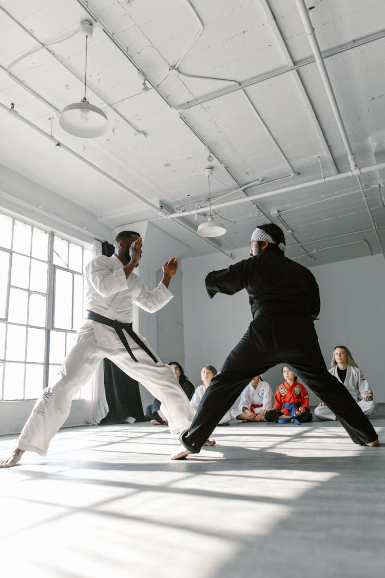 Men Sparring In The Gym