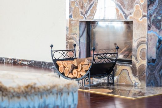 Elegant stone fireplace in a modern living room — fireplace installation guide for homeowners