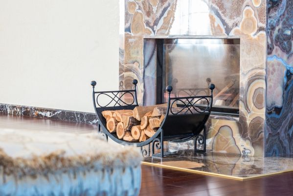 Luxury fireplace in an elegantly designed living room