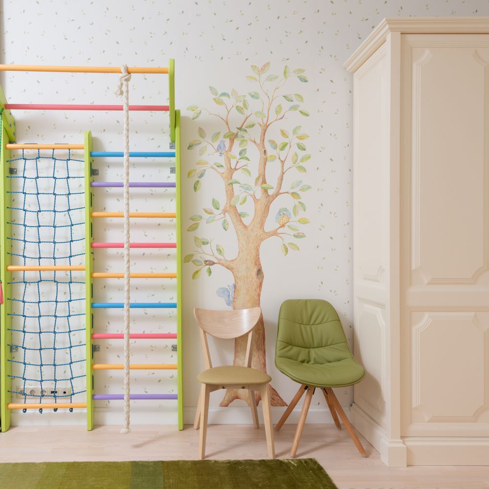 Wallpapering in Hither Green — dust sheets down and the room fully protected