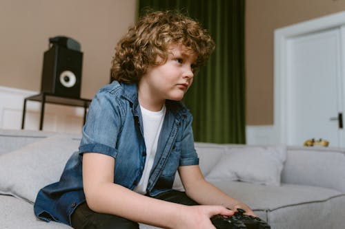 A Boy Playing a Video Game