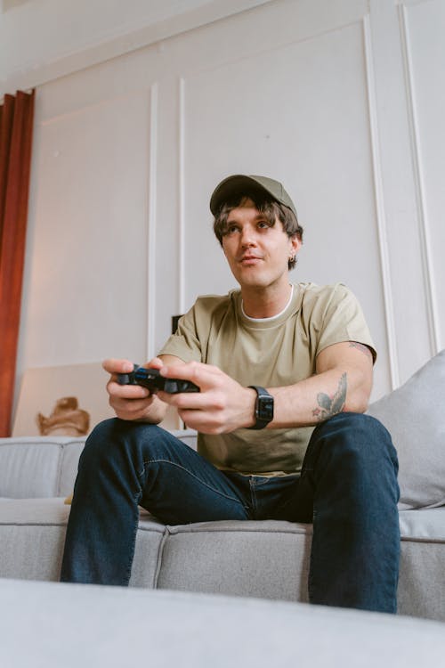 Man Playing a Video Game