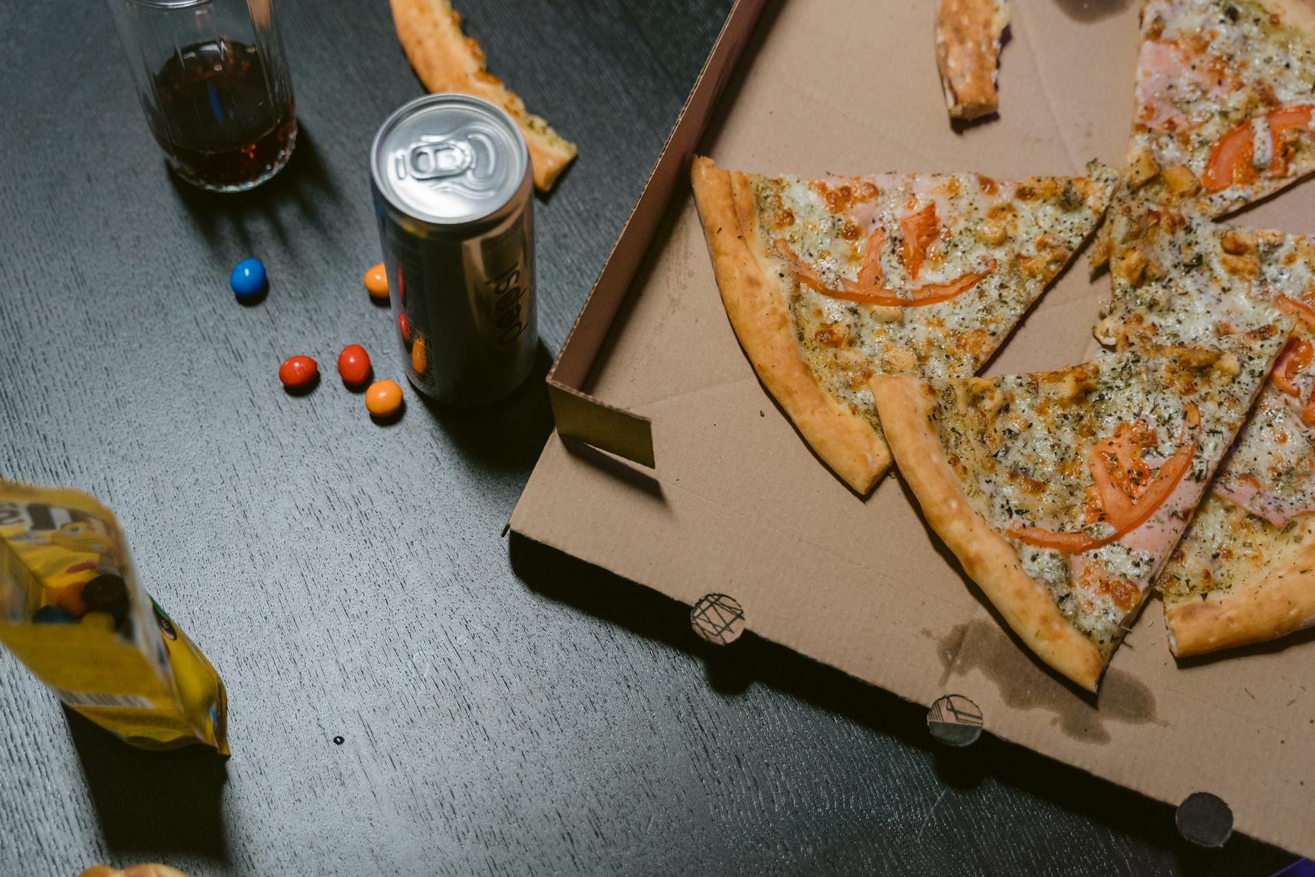 Pizza on Brown Carton Box