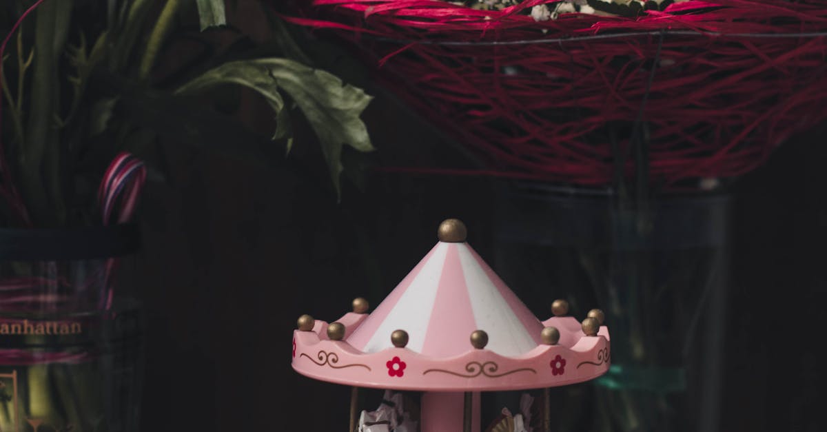 Pink Carousel Mini Figurine on Table