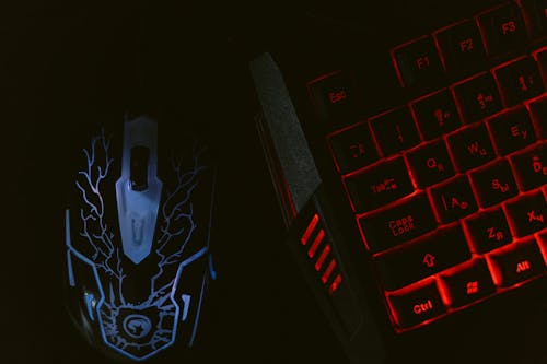 Free Close-Up Shot of Gaming Mouse and Keyboard Stock Photo