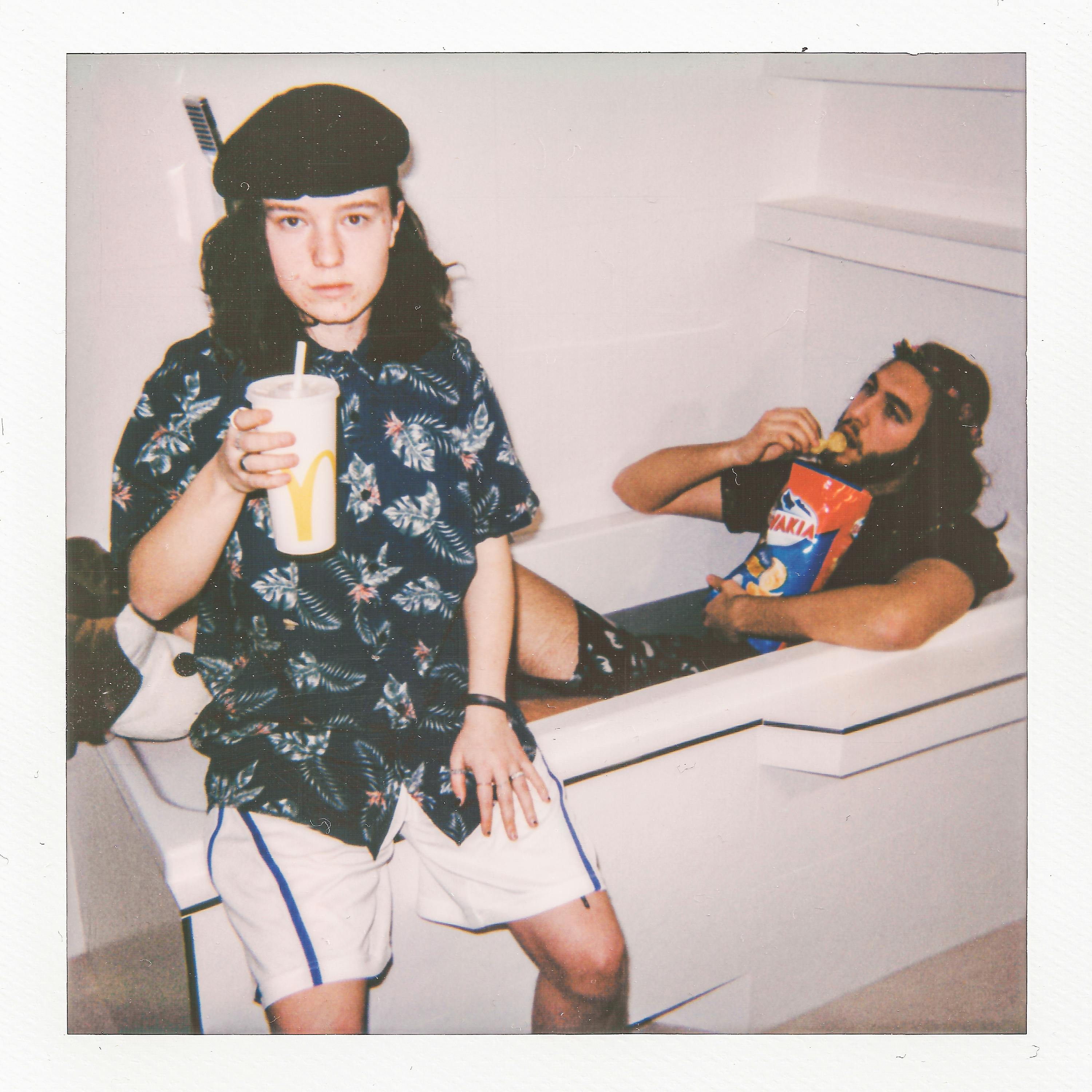 Men Eating in the Bathroom