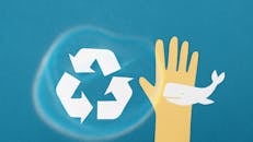 Paper Cutouts on a Blue Surface