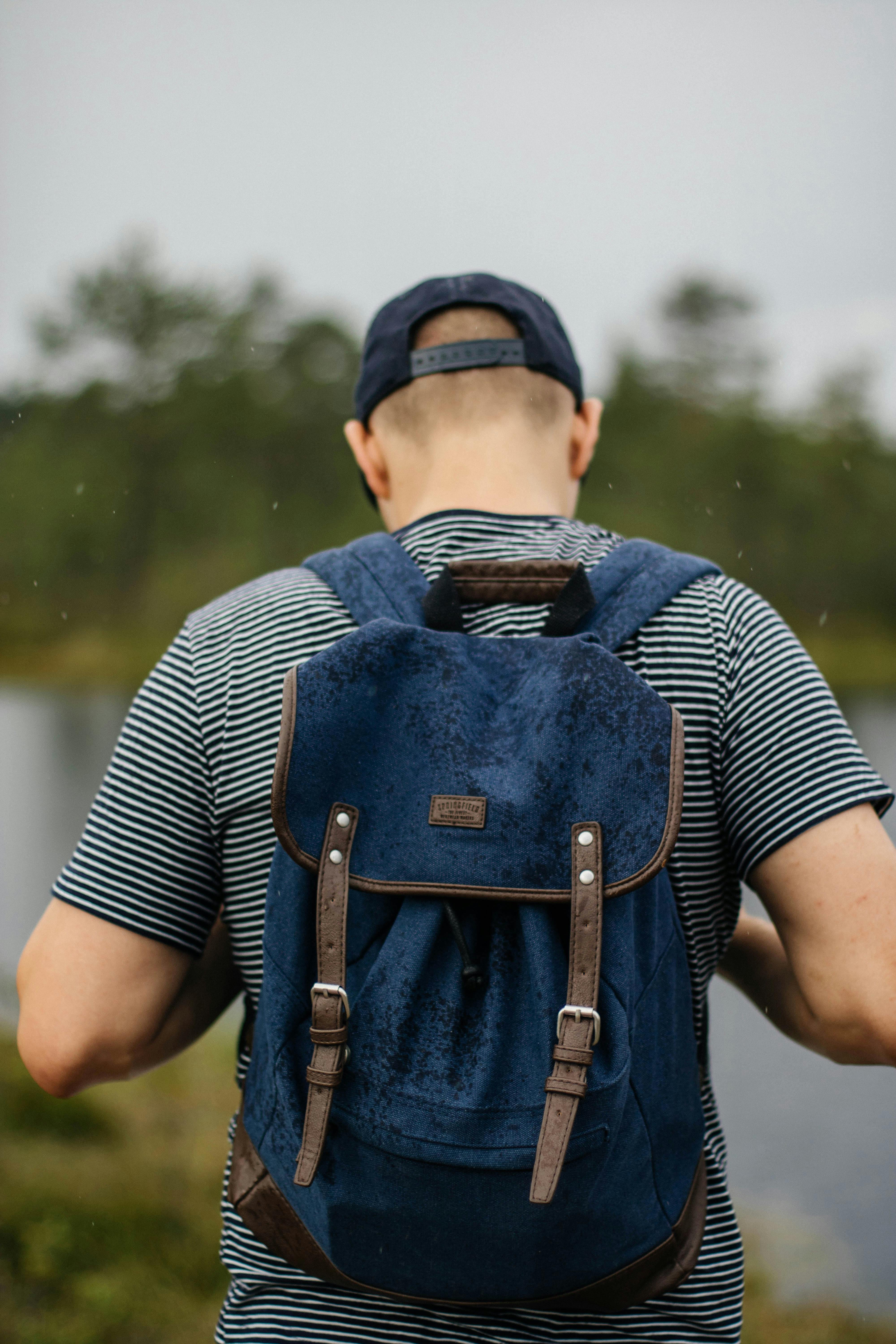 Casual Washed Blue Denim Backpack Adjustable Straps Pre-washed | eBay