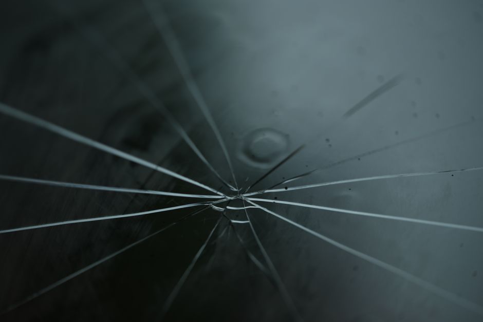 cracked mirror reflection distorted