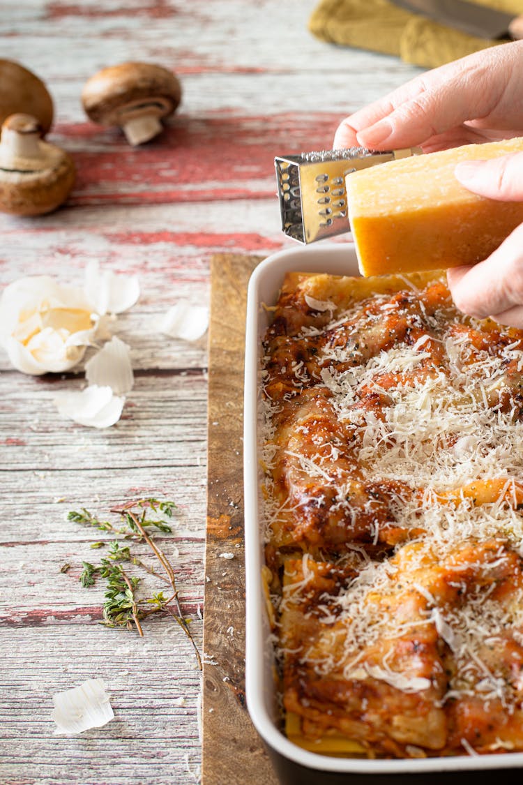 Baked Lasagna On A Cooking Tray 