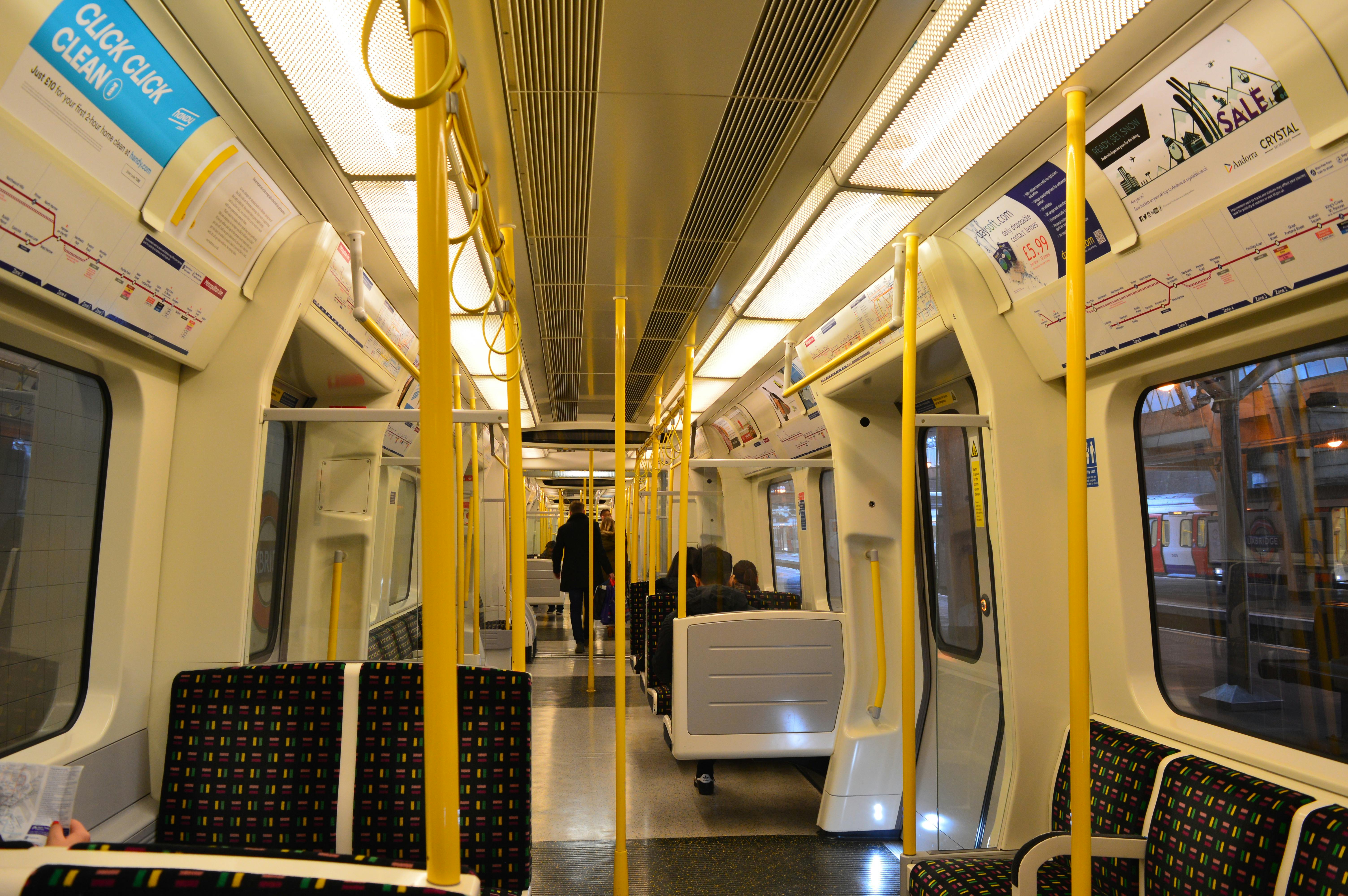 Free stock photo of Inside Metropolitan Line, London Tube, London Underground Train