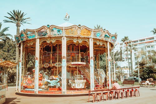 A Carousel in an Amusement Park