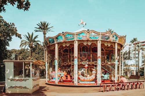 A Carousel in an Amusement Park