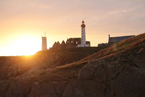 Free stock photo of lighthouse, sun down