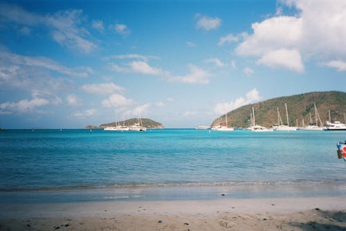 Photograph of White Boats on the Sea