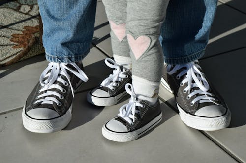 Free stock photo of dad and me, hearts, sneakers