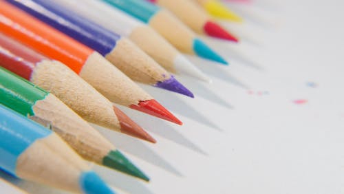 Free Sharpened Colored Pencils in Close-Up Photography Stock Photo