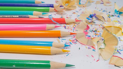 Close-Up Shot of Color Pencils