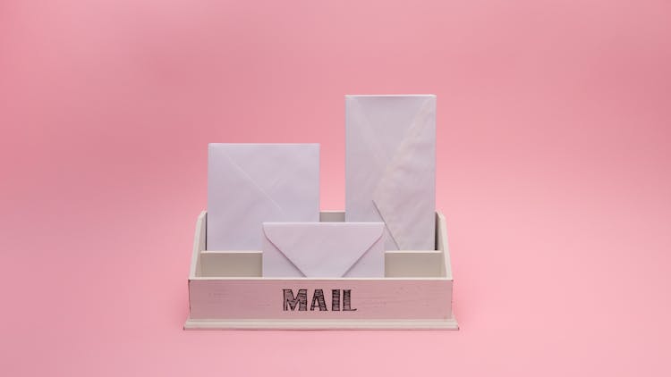 White Envelopes In Mail Organizer 