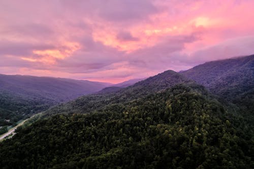 Aerial Photography of Mountains During Sunset