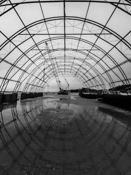 Symmetrical View of a Rounded Tunnel Construction 