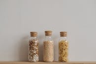 Clear Glass Jar With Brown Seeds