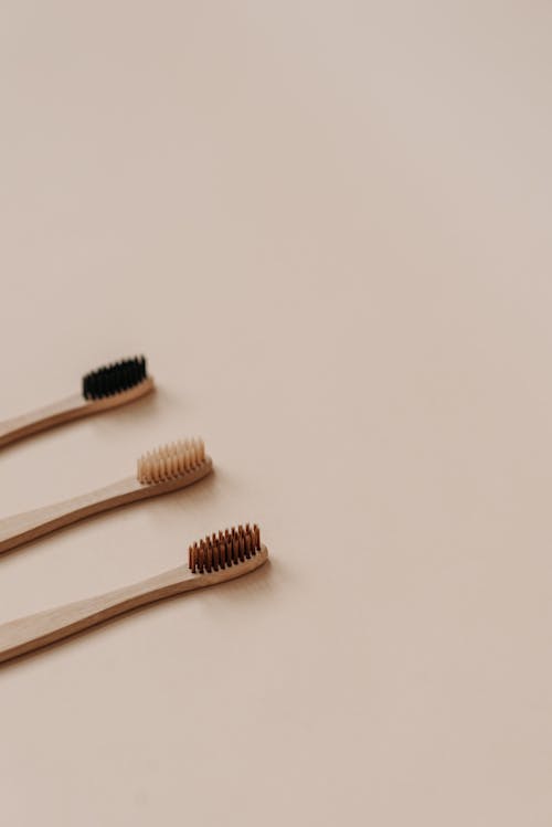 Free Wooden Toothbrushes With Fine Bristles Stock Photo