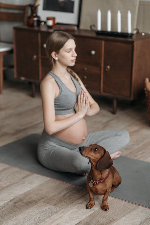 Free A Pregnant Woman Meditating Stock Photo