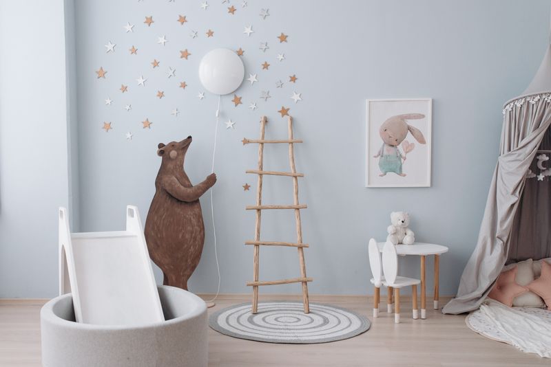 Nursery with crib setup for baby