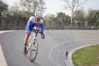 A Cyclist in a Velodrome