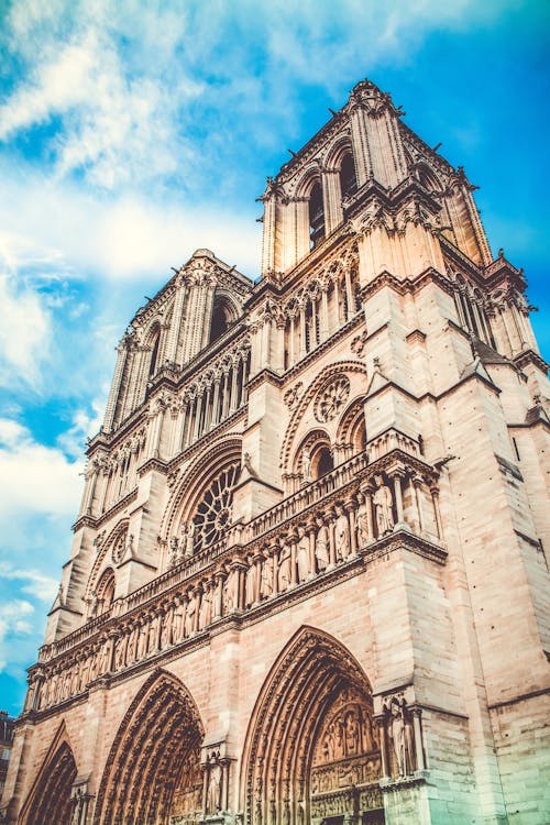 Fotografia De Baixo ângulo De Notre Dame