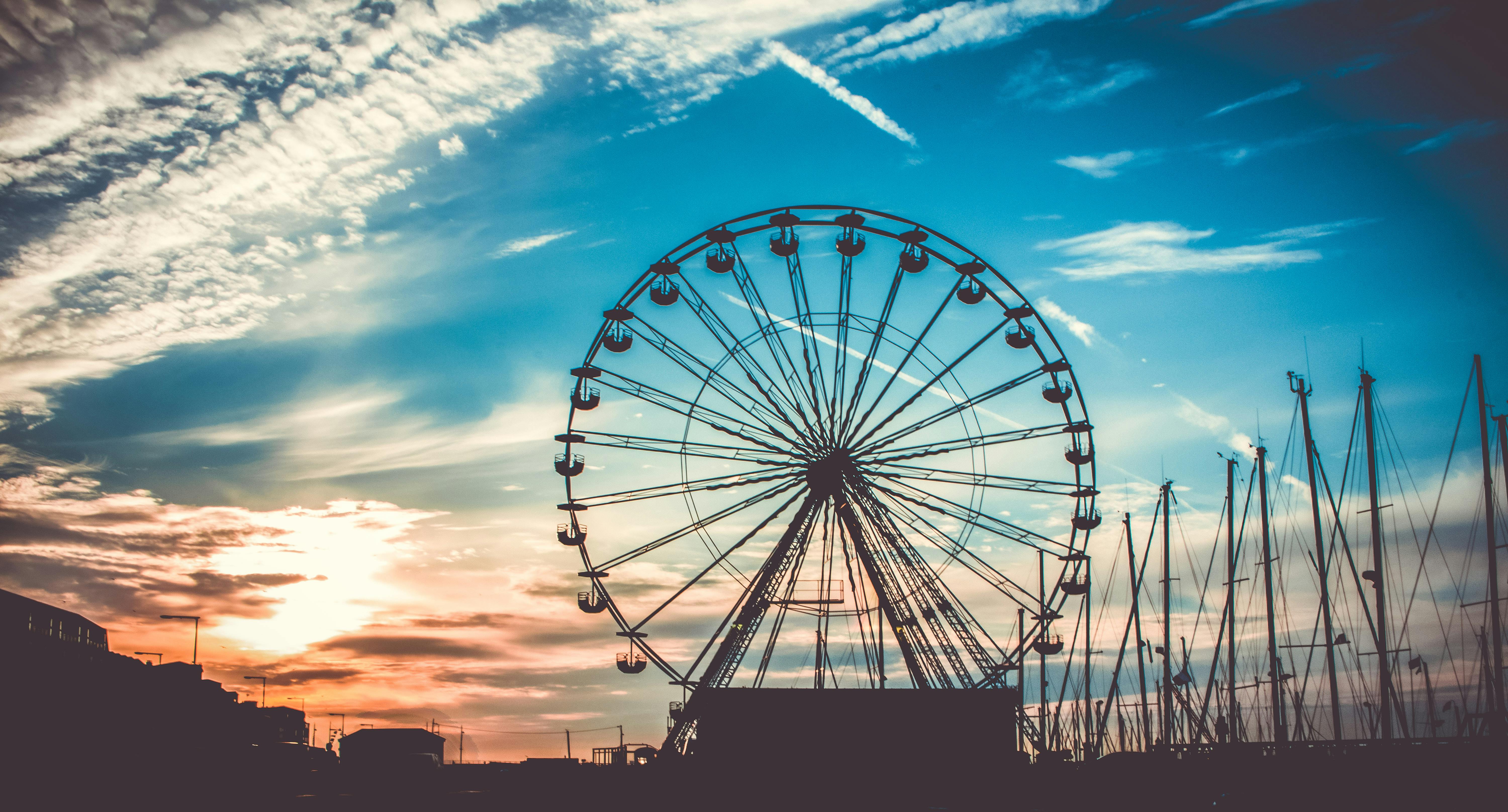 Ferris wheel attraction lights illumination night HD phone wallpaper   Peakpx