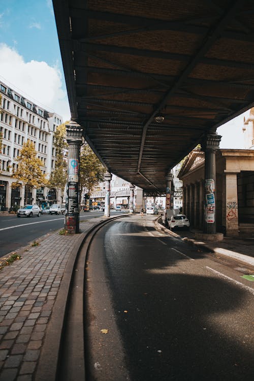 An Empty Road Under the Bridge