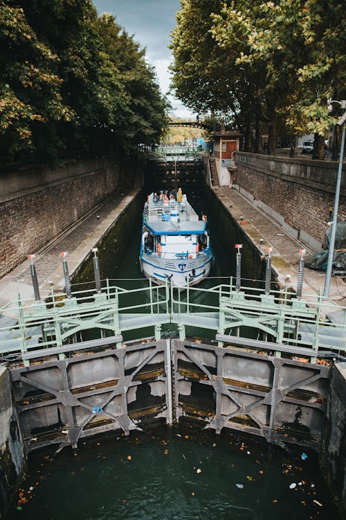 
A Tour Boat on a Canal